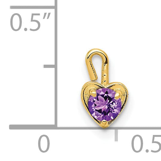 Lovely Rita's Pendants & Charms 14k Yellow Gold February Birthstone Heart Charm