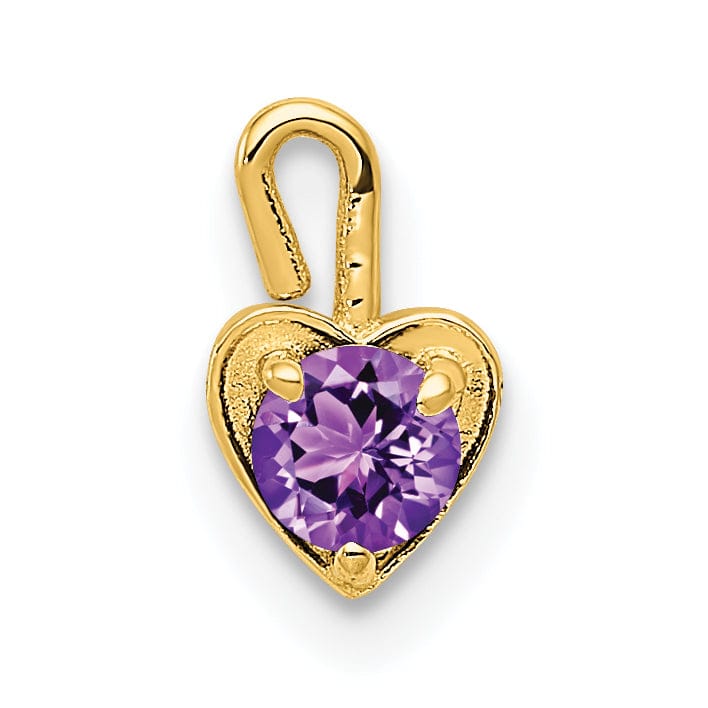 Lovely Rita's Pendants & Charms 14k Yellow Gold February Birthstone Heart Charm