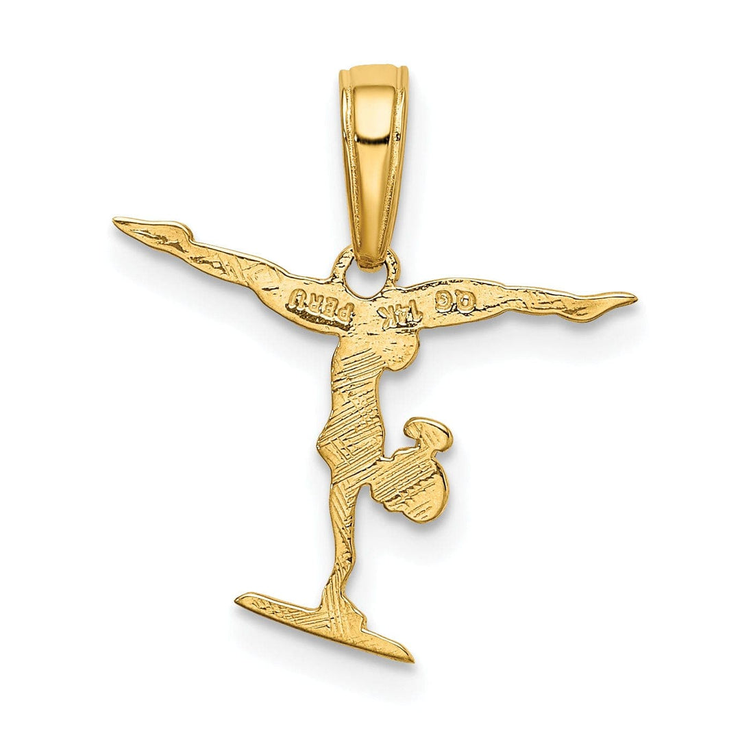 Lovely Rita's Pendants & Charms 14k Yellow Gold Female Gymnastics Charm Pendant