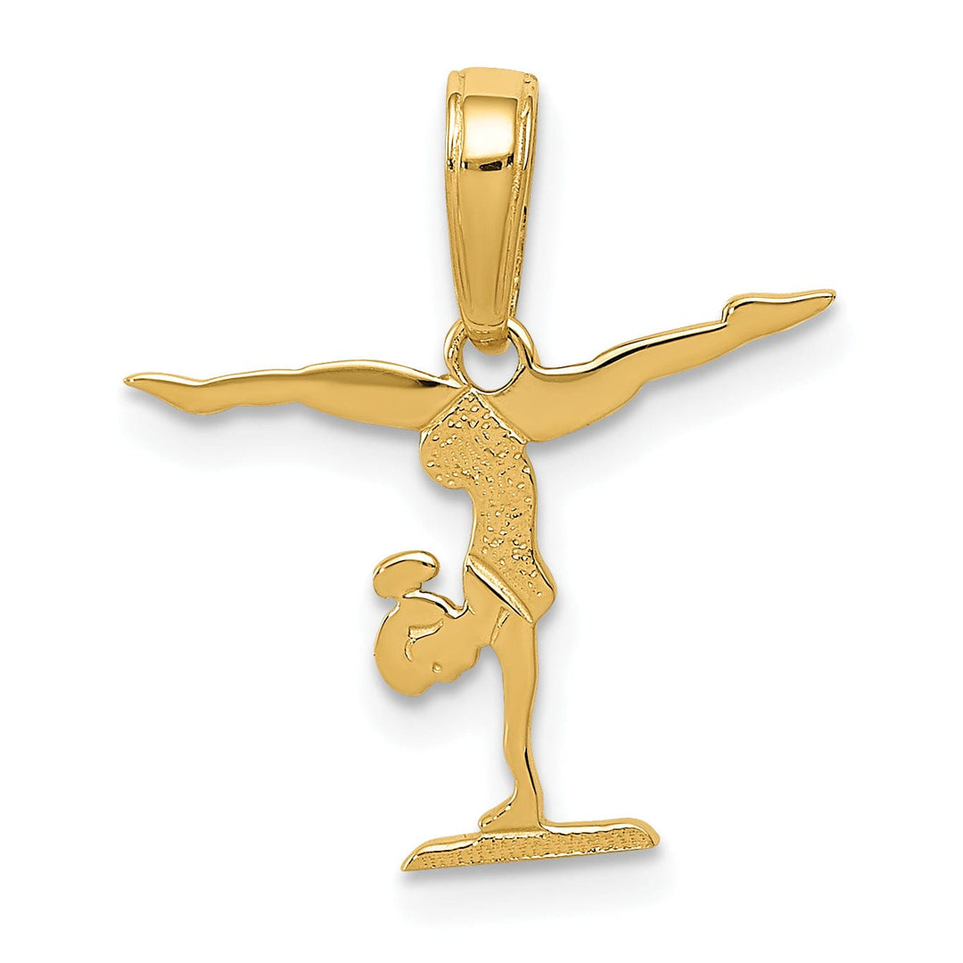 Lovely Rita's Pendants & Charms 14k Yellow Gold Female Gymnastics Charm Pendant