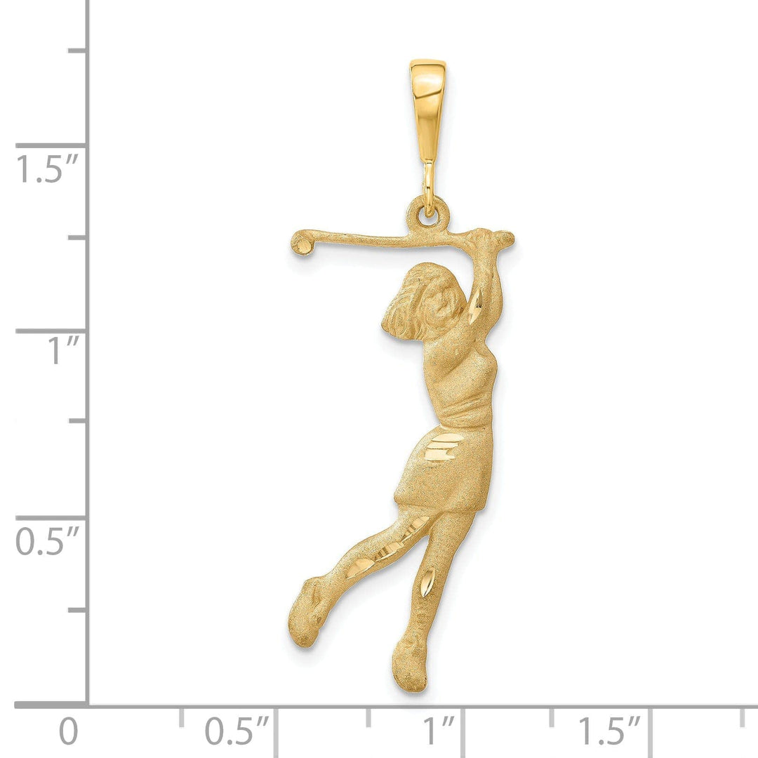 Lovely Rita's Pendants & Charms 14k Yellow Gold Female Player Golfer Pendant