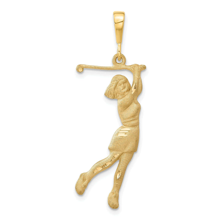 Lovely Rita's Pendants & Charms 14k Yellow Gold Female Player Golfer Pendant