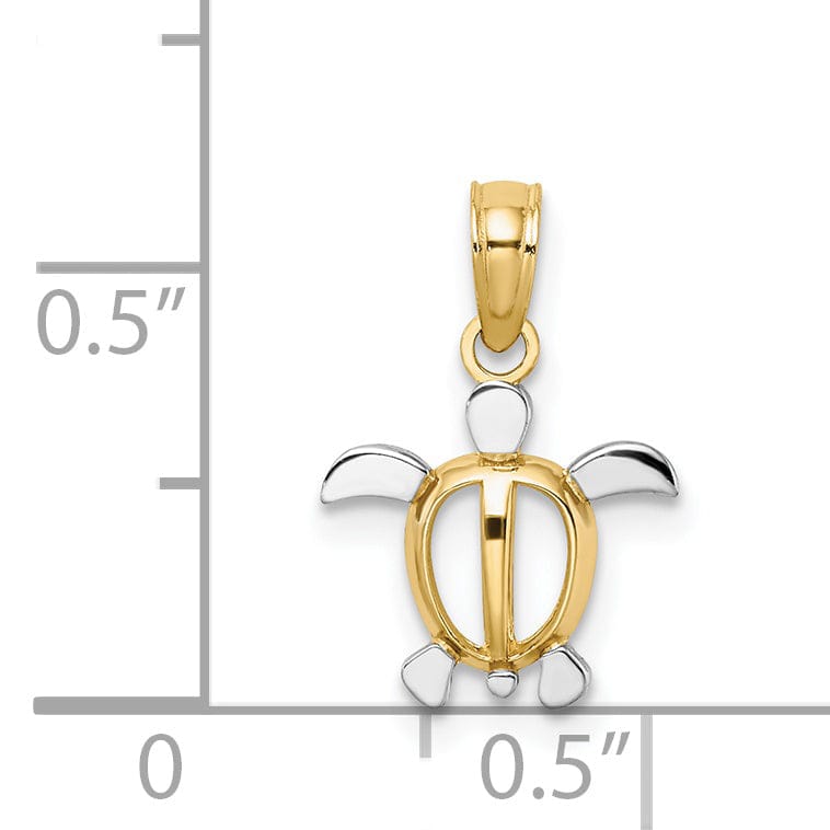 Lovely Rita's Pendants & Charms 14k Yellow Gold Finish Sea Turtle Charm Pendant