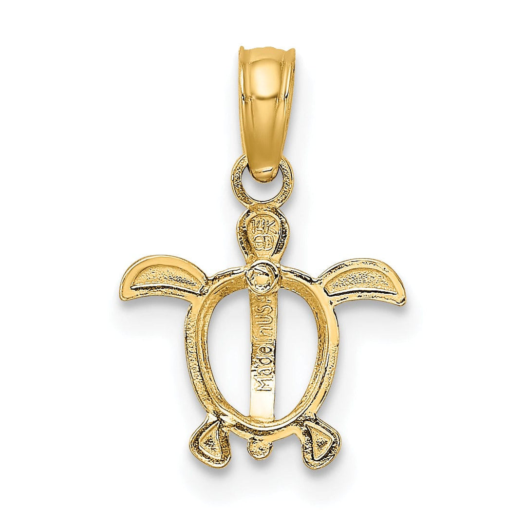 Lovely Rita's Pendants & Charms 14k Yellow Gold Finish Sea Turtle Charm Pendant