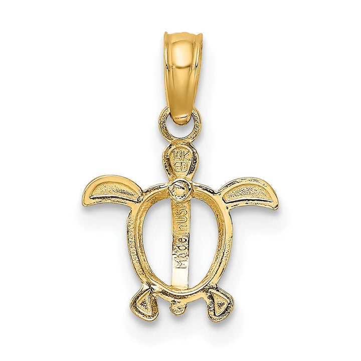 Lovely Rita's Pendants & Charms 14k Yellow Gold Finish Sea Turtle Charm Pendant