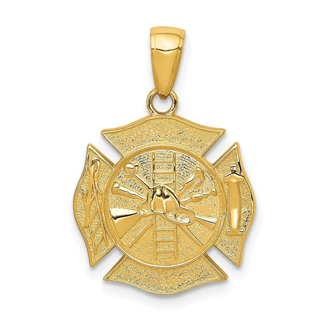Lovely Rita's Pendants & Charms 14k Yellow Gold Fire Department Shield Pendant