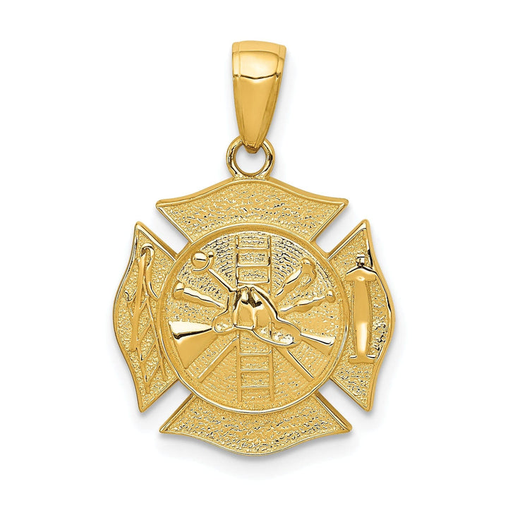 Lovely Rita's Pendants & Charms 14k Yellow Gold Fire Department Shield Pendant