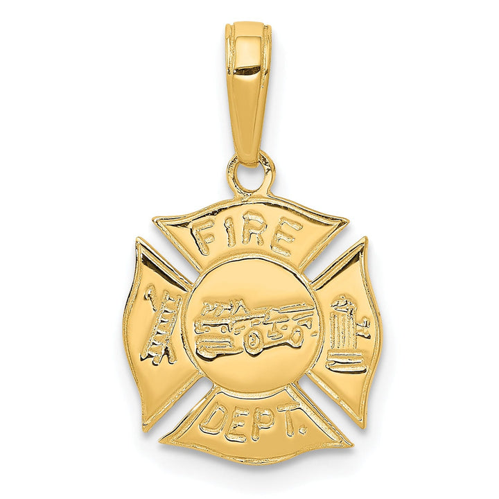 Lovely Rita's Pendants & Charms 14k Yellow Gold Fire Dept Shield Charm Pendant