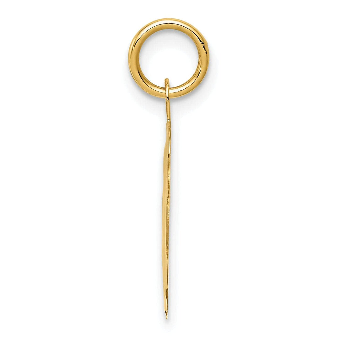 Lovely Rita's Pendants & Charms 14K Yellow Gold Flat Back Brush Polished Finish SPECIAL DAUGHTER in Round Ridge Trim Design Charm Pendant