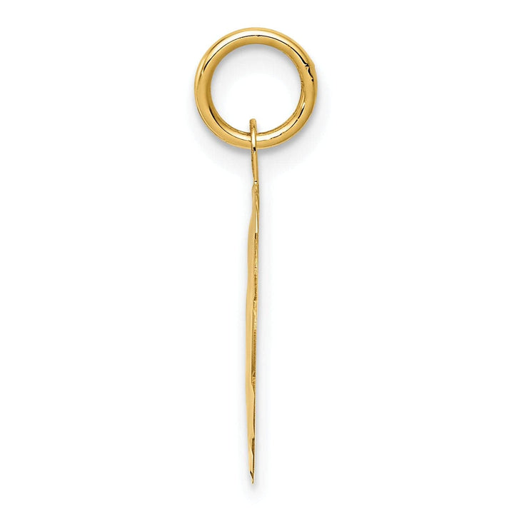 Lovely Rita's Pendants & Charms 14K Yellow Gold Flat Back Brush Polished Finish SPECIAL DAUGHTER in Round Ridge Trim Design Charm Pendant