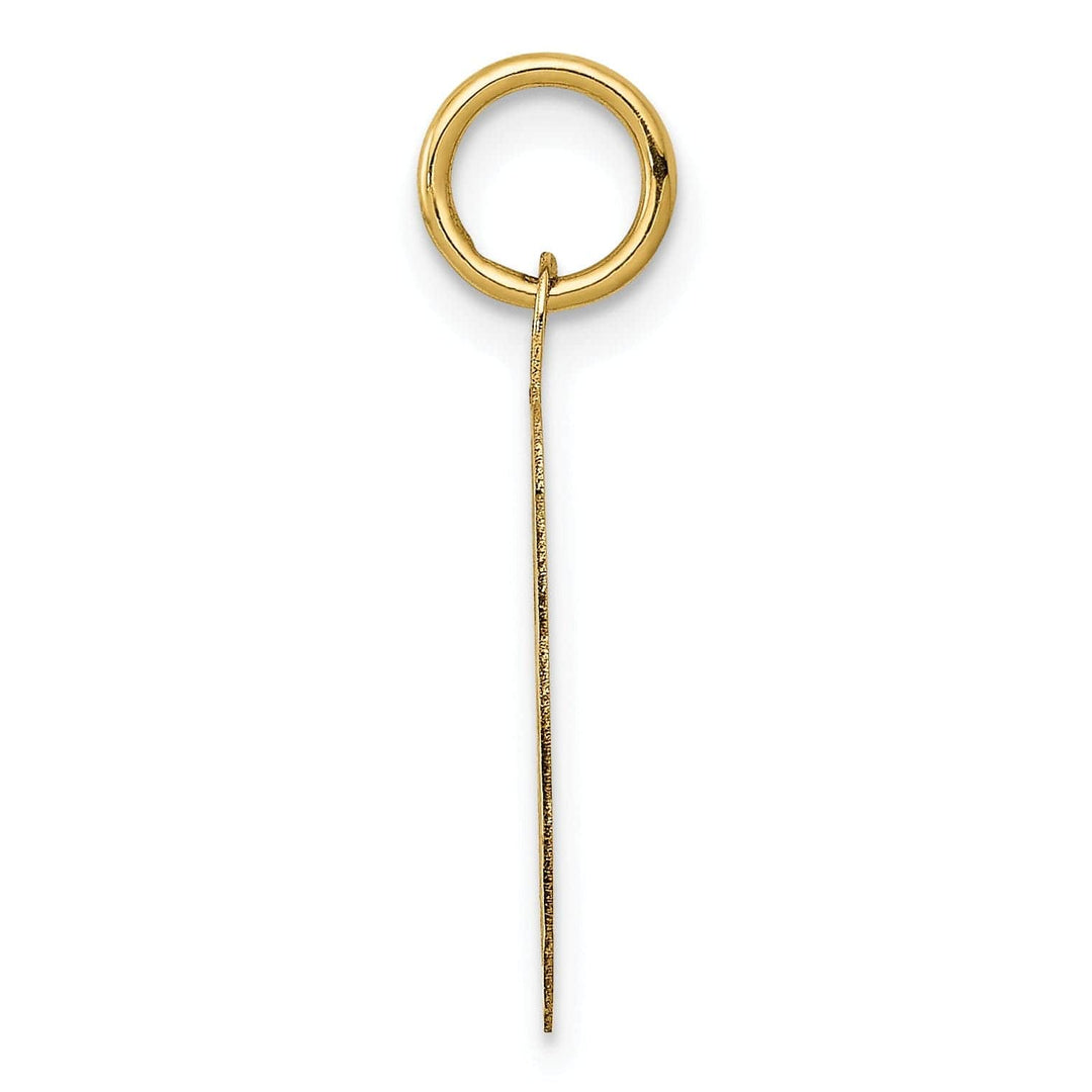 Lovely Rita's Pendants & Charms 14K Yellow Gold Flat Back Polished Brushed Finish Round Shape with Lace Trim Design #1 GODFATHER Charm Pendant