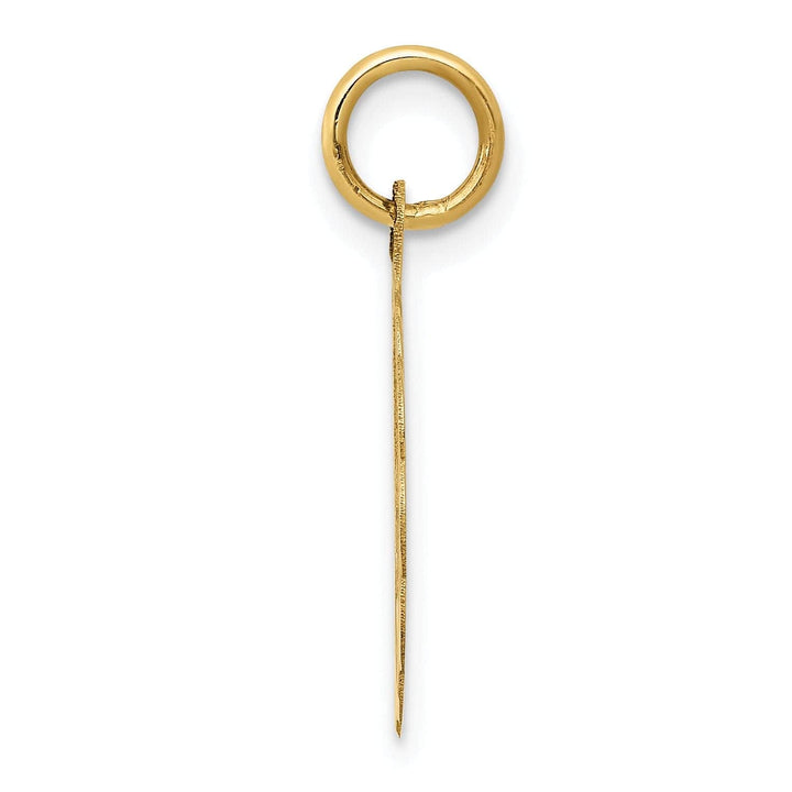 Lovely Rita's Pendants & Charms 14K Yellow Gold Flat Back Polished Brushed Finish Round Shape with Lace Trim Design #1 GRANDPA Charm Pendant