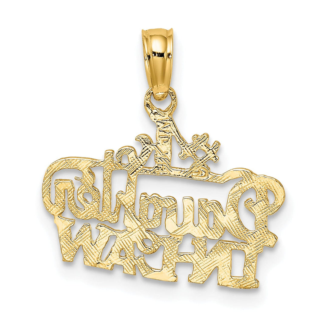 Lovely Rita's Pendants & Charms 14k Yellow Gold Flat Back Polished Finish #1 DAUGHTER-IN-LAW Script Design Charm Pendant