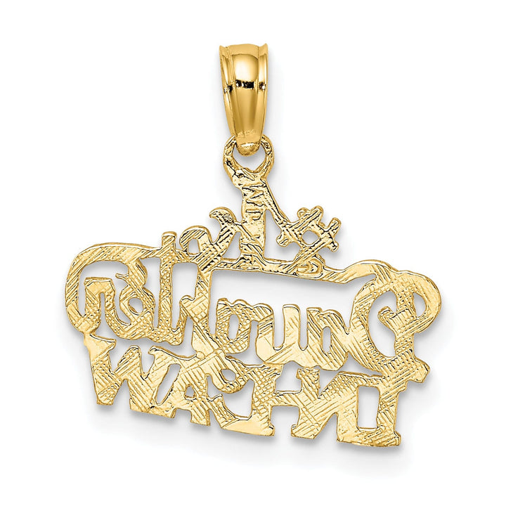 Lovely Rita's Pendants & Charms 14k Yellow Gold Flat Back Polished Finish #1 DAUGHTER-IN-LAW Script Design Charm Pendant