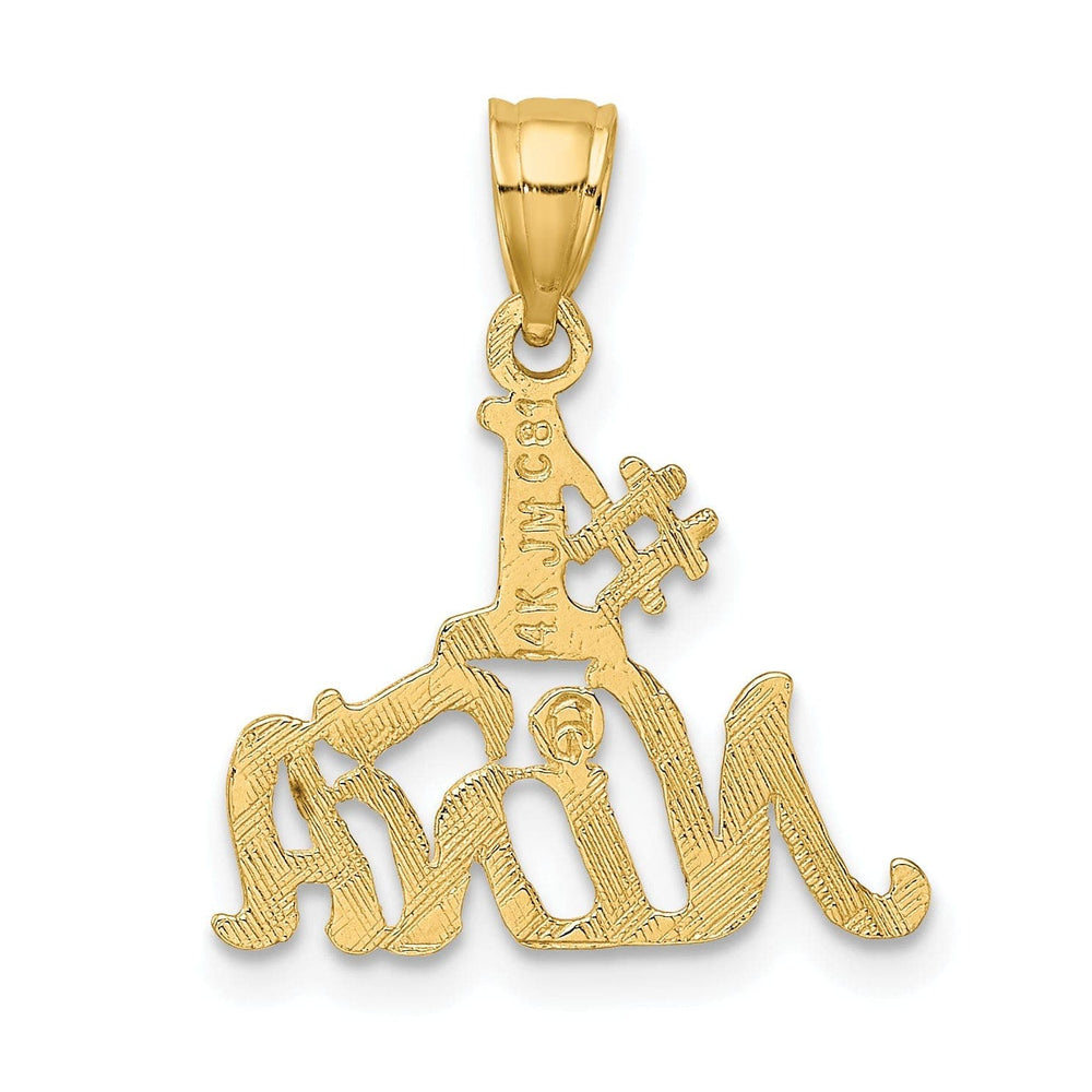 Lovely Rita's Pendants & Charms 14K Yellow Gold Flat Back Polished Finish #1 NINA Script Design Charm Pendant
