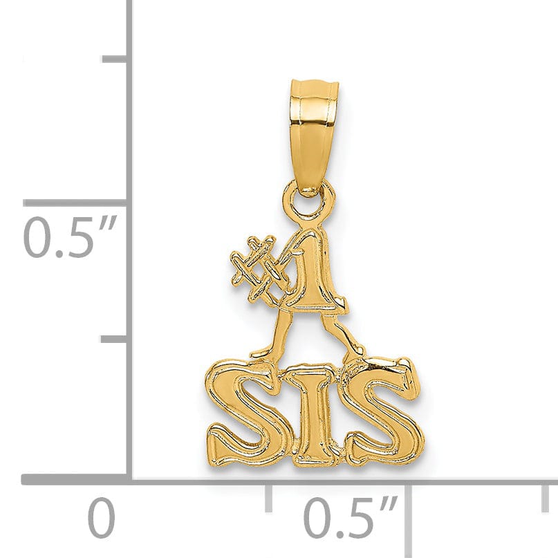 Lovely Rita's Pendants & Charms 14K Yellow Gold Flat Back Polished Finish #1 SIS Charm Pendant