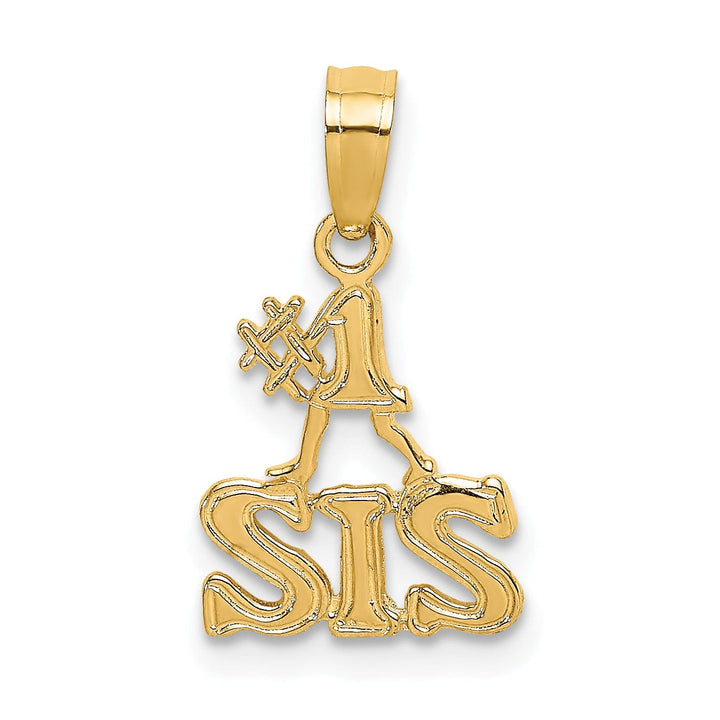 Lovely Rita's Pendants & Charms 14K Yellow Gold Flat Back Polished Finish #1 SIS Charm Pendant