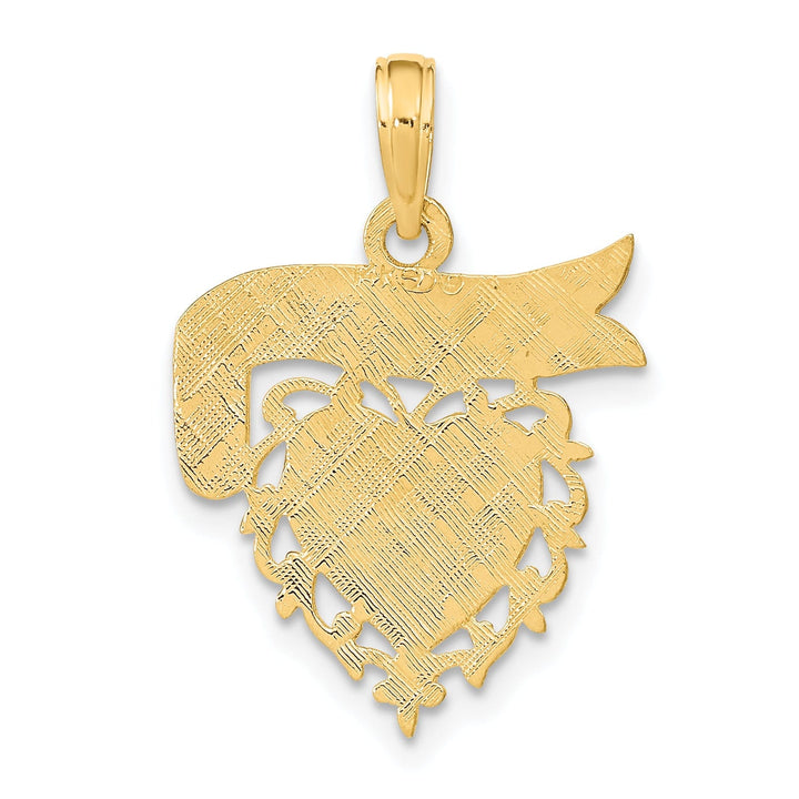Lovely Rita's Pendants & Charms 14K Yellow Gold Flat Back Polished Finish MOMMY'S GIRL In Lace Trim Heart Design with Banner Sign Charm Pendant