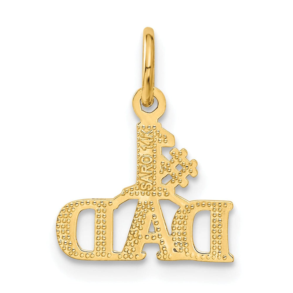 Lovely Rita's Pendants & Charms 14k Yellow Gold Flat Back Polished Finish Script #1 DAD Pendant