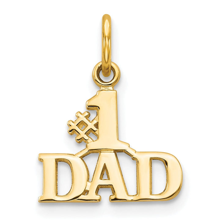 Lovely Rita's Pendants & Charms 14k Yellow Gold Flat Back Polished Finish Script #1 DAD Pendant