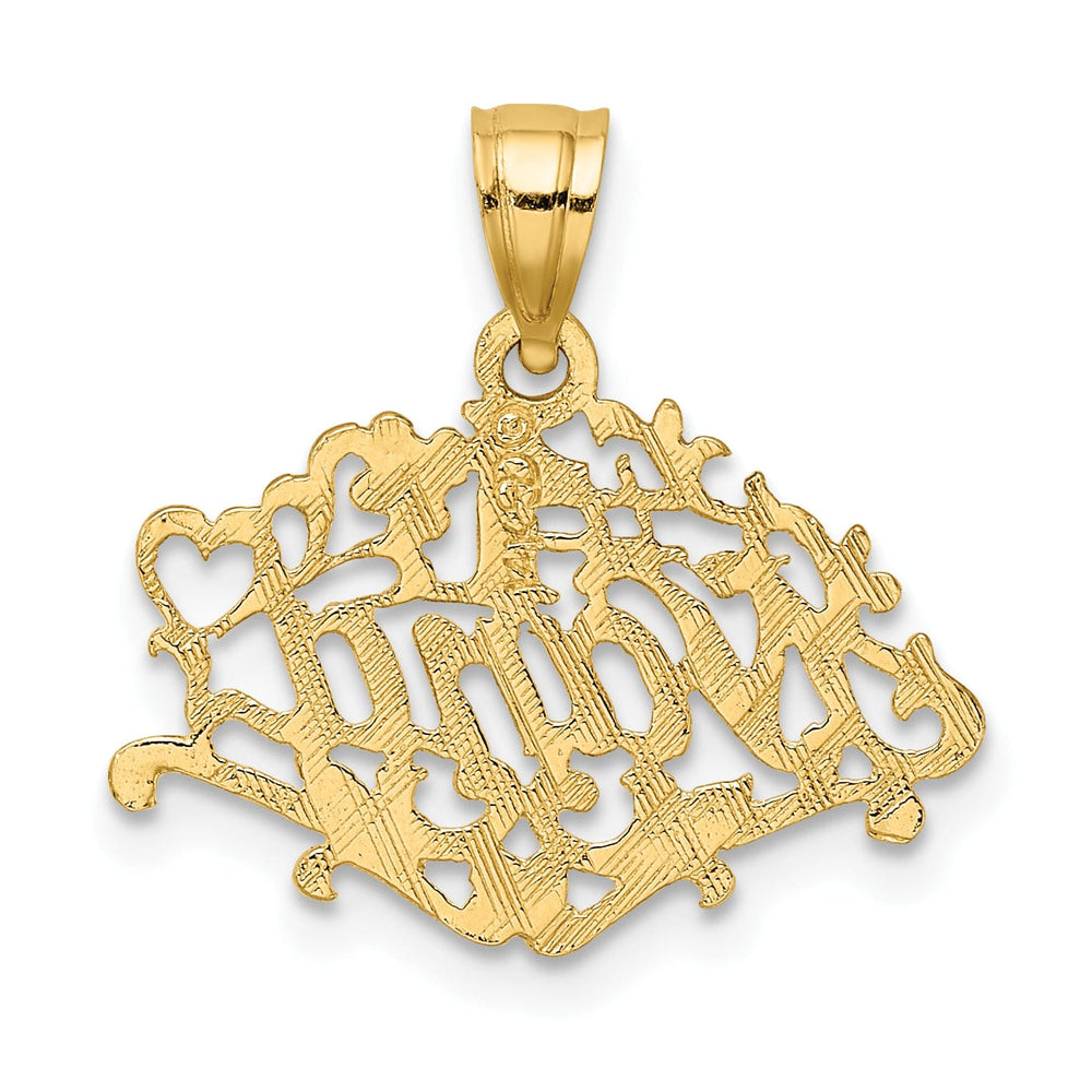 Lovely Rita's Pendants & Charms 14K Yellow Gold Flat Back Polished Finish Script #1 NANA  Design Charm Pendant