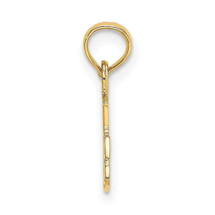 Lovely Rita's Pendants & Charms 14K Yellow Gold Flat Back Polished Finish Script BEST GRANDMA Design Charm Pendant