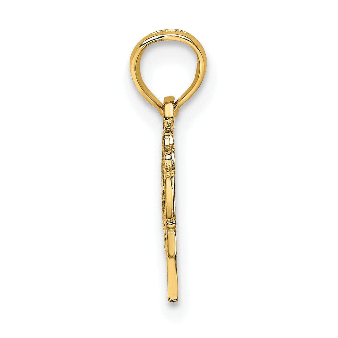 Lovely Rita's Pendants & Charms 14K Yellow Gold Flat Back Polished Finish Script GREAT GRANDMA with Heart Charm Pendant