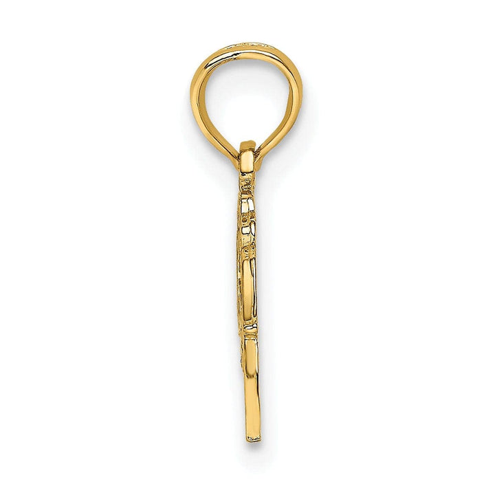 Lovely Rita's Pendants & Charms 14K Yellow Gold Flat Back Polished Finish Script GREAT GRANDMA with Heart Charm Pendant