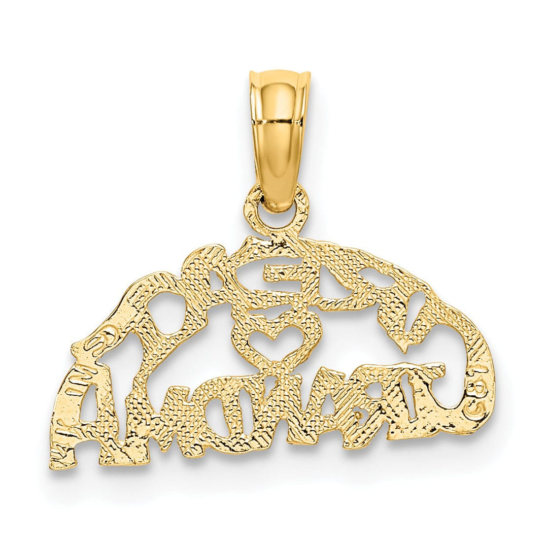 Lovely Rita's Pendants & Charms 14K Yellow Gold Flat Back Polished Finish Script GREAT GRANDMA with Heart Charm Pendant
