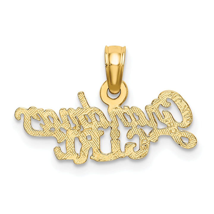 Lovely Rita's Pendants & Charms 14k Yellow Gold Flat Back Polished Textured Finish GRANDMA'S GIRL in Script Design Charm Pendant