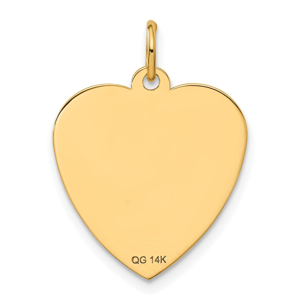 Lovely Rita's Pendants & Charms 14k Yellow Gold Flat Back Solid Polished Brushed Finish Laser Engraved HAPPY BIRTHDAY Heart Disc Shape Design Charm Pendant