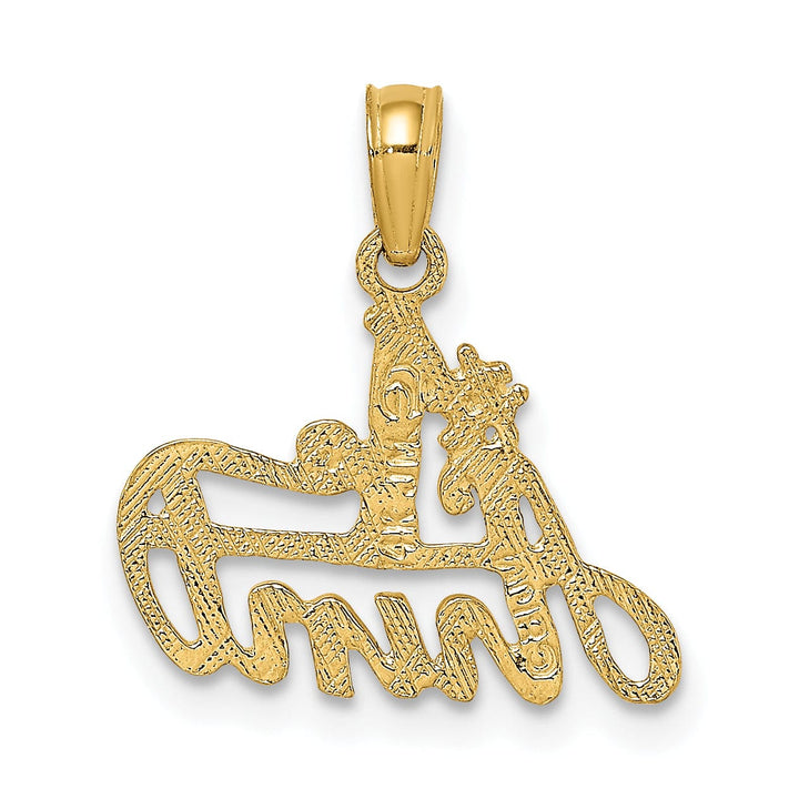Lovely Rita's Pendants & Charms 14K Yellow Gold Flat Back Textured Polished Finish #1 AUNT Charm Pendant
