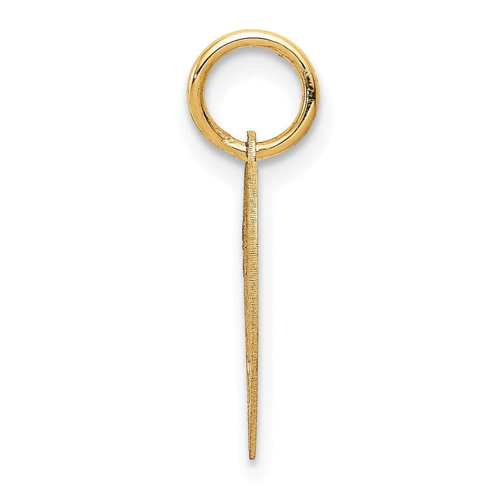 Lovely Rita's Pendants & Charms 14k Yellow Gold Flat Back Textured Satin Polished Finish #1 GRANDDAUGHTER In Heart Shape Design Charm Pendant