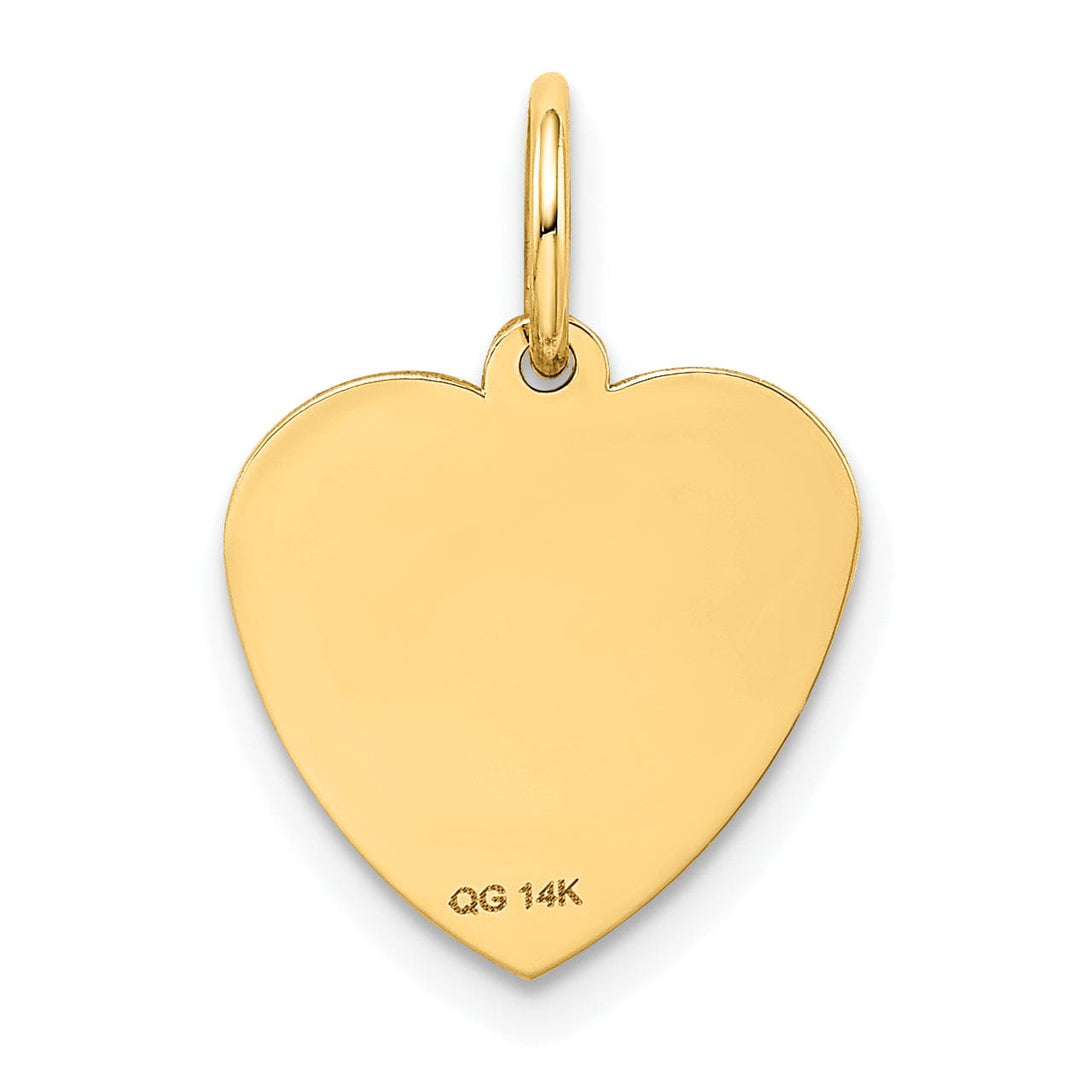 Lovely Rita's Pendants & Charms 14k Yellow Gold Flat Back Textured Satin Polished Finish #1 GRANDDAUGHTER In Heart Shape Design Charm Pendant