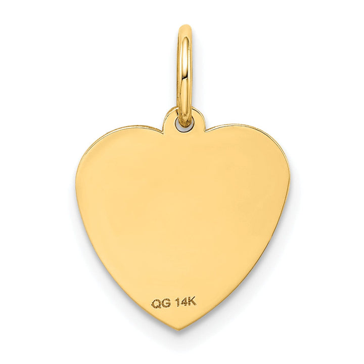 Lovely Rita's Pendants & Charms 14k Yellow Gold Flat Back Textured Satin Polished Finish #1 GRANDDAUGHTER In Heart Shape Design Charm Pendant