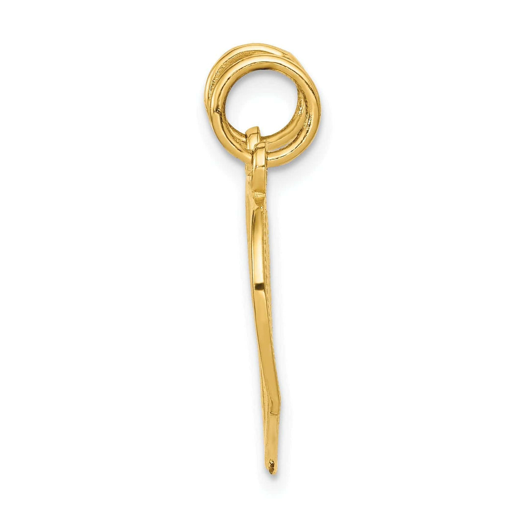 Lovely Rita's Pendants & Charms 14k Yellow Gold Flat BackTextured Polished Finish Break-A-Part DAUGHTER-MOM Heart Shape Design Charm Pendant