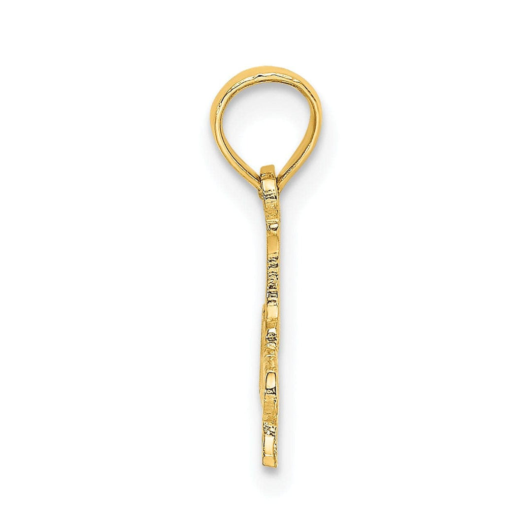 Lovely Rita's Pendants & Charms 14k Yellow Gold Fleur-de-lis Heart Pendant