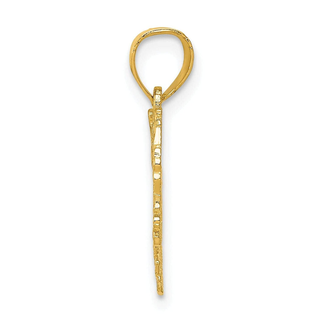 Lovely Rita's Pendants & Charms 14k Yellow Gold Floral Cut-Out Heart Pendant