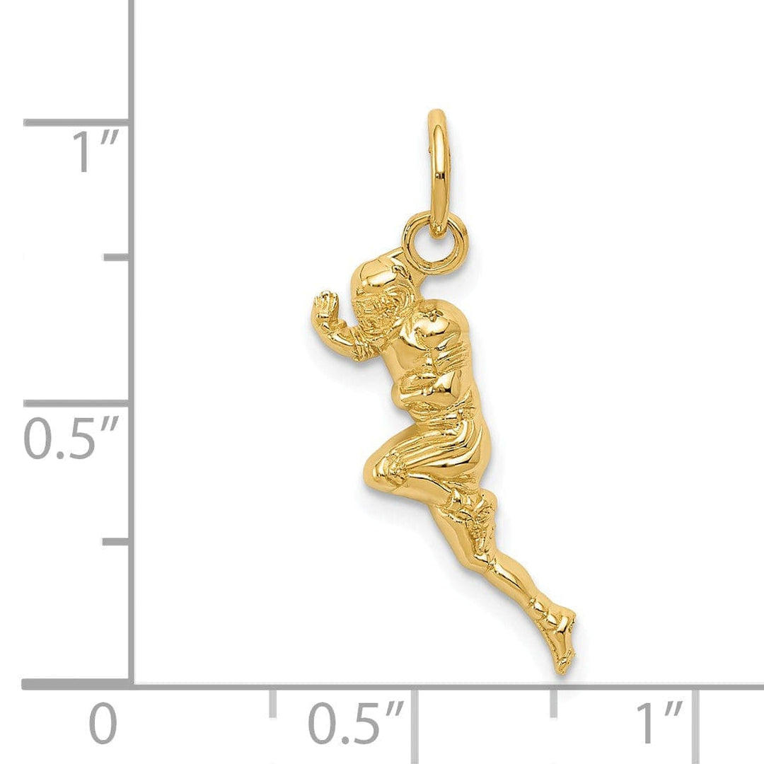 Lovely Rita's Pendants & Charms 14k Yellow Gold Football Player Running Pendant