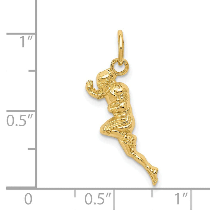 Lovely Rita's Pendants & Charms 14k Yellow Gold Football Player Running Pendant