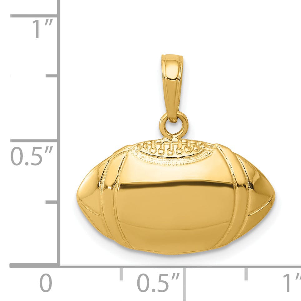 Lovely Rita's Pendants & Charms 14k Yellow Gold Football Profile Pendant
