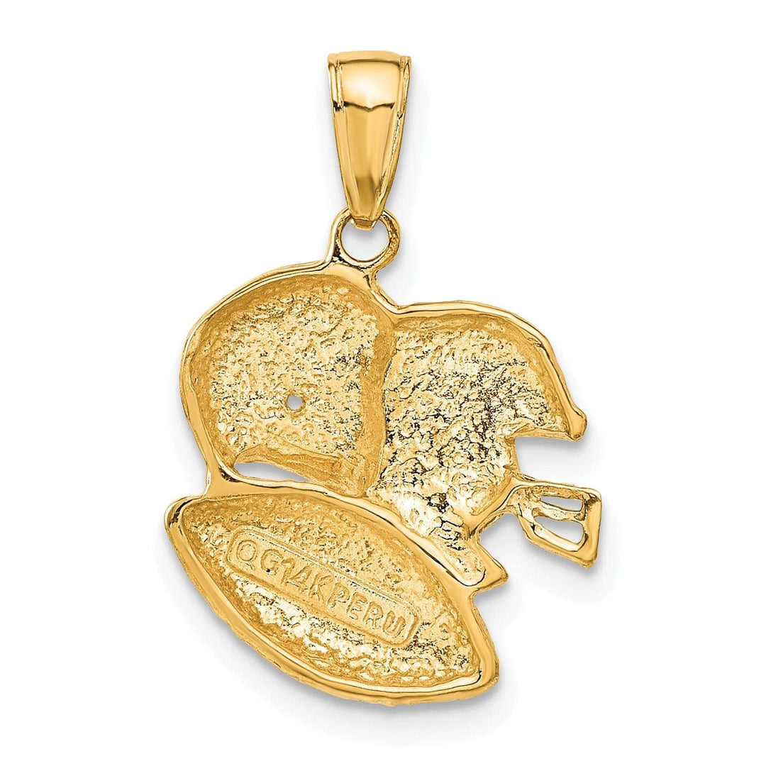 Lovely Rita's Pendants & Charms 14k Yellow Gold Football Two Helmets Pendant