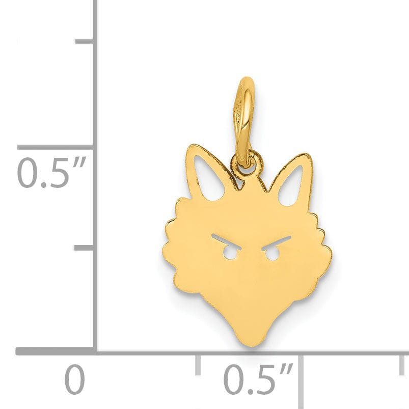 Lovely Rita's Pendants & Charms 14k Yellow Gold Fox Head Charm Pendant
