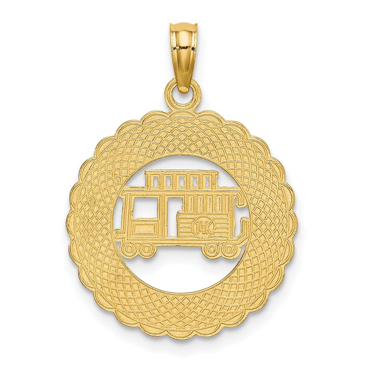 Lovely Rita's Pendants & Charms 14k Yellow Gold GATLINBURG TENNESSEE Trolley Car Circle Pendant