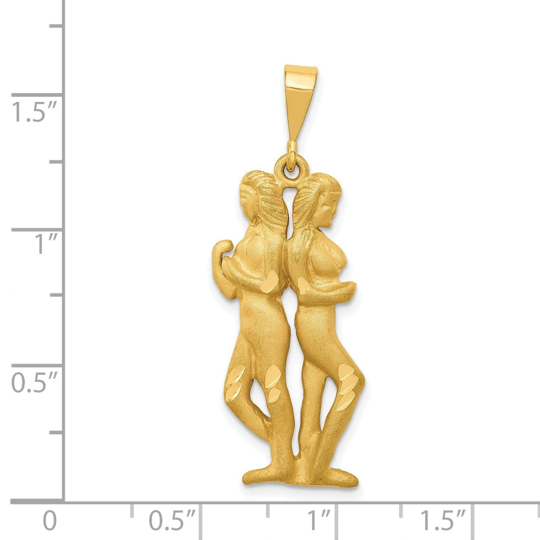 Lovely Rita's Pendants & Charms 14k Yellow Gold Gemini Zodiac Charm Pendant