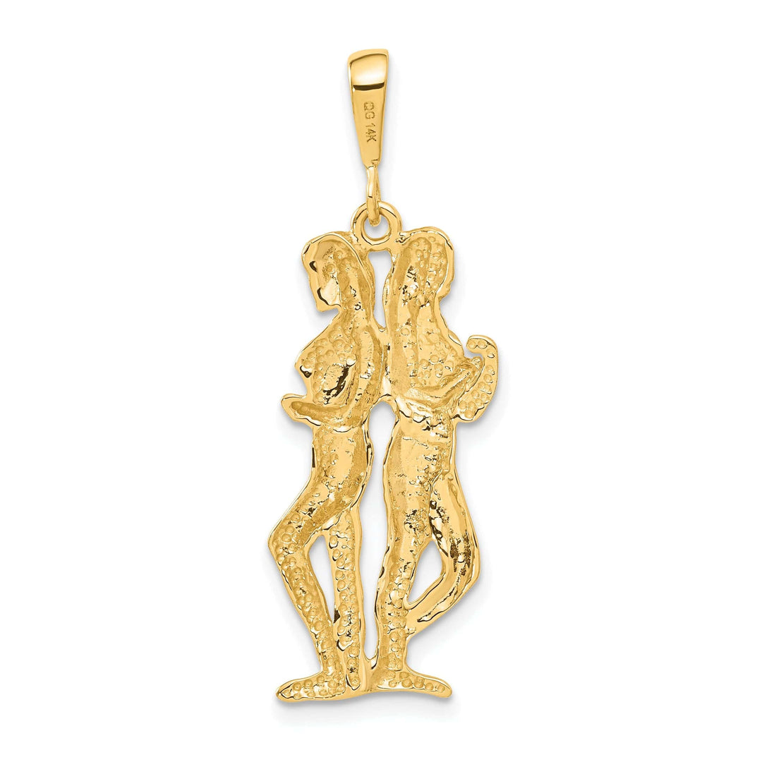 Lovely Rita's Pendants & Charms 14k Yellow Gold Gemini Zodiac Charm Pendant