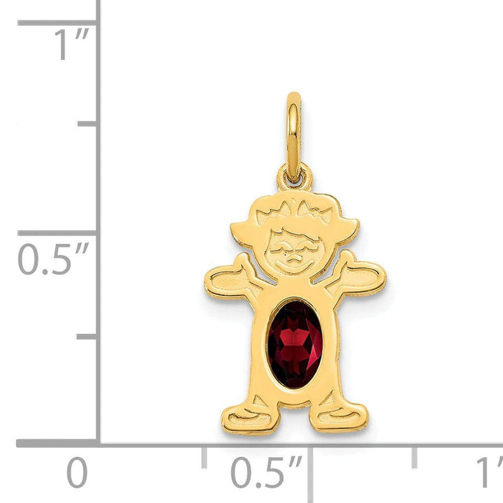 Lovely Rita's Pendants & Charms 14k Yellow Gold Girl Oval Genuine Garnet