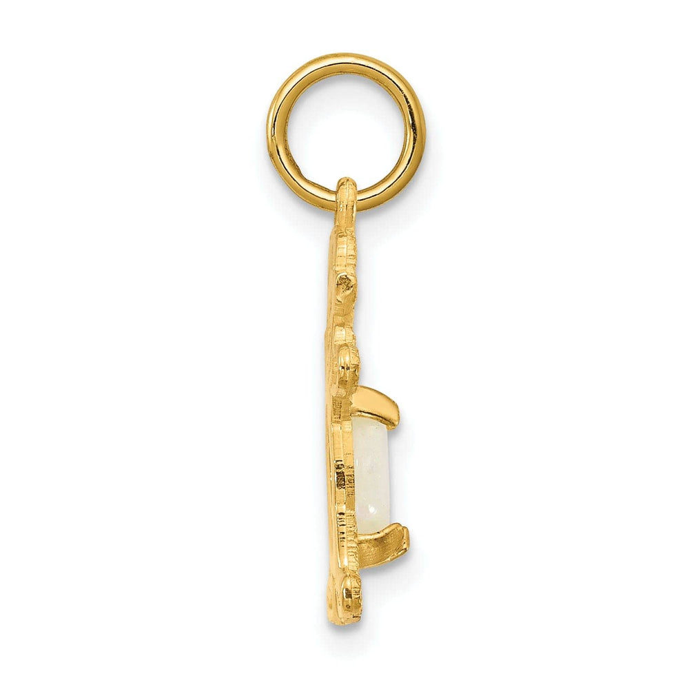 Lovely Rita's Pendants & Charms 14k Yellow Gold Girl Oval Genuine Opal