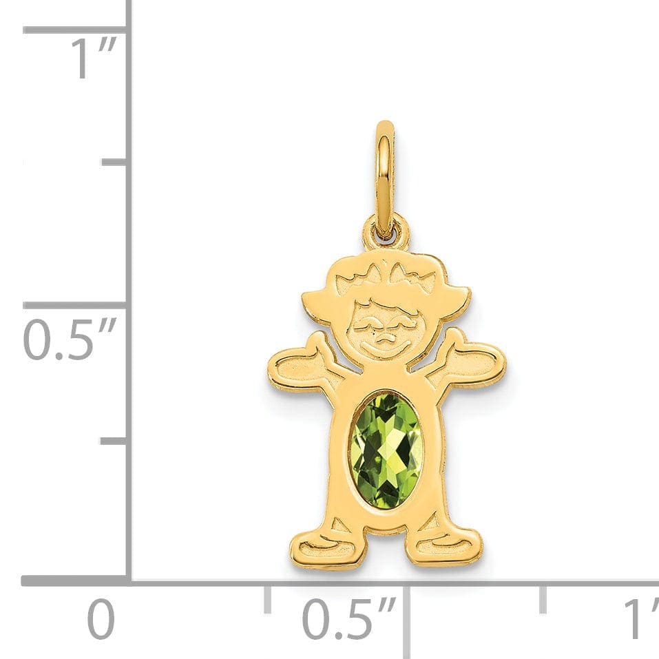 Lovely Rita's Pendants & Charms 14k Yellow Gold Girl Oval Genuine Peridot