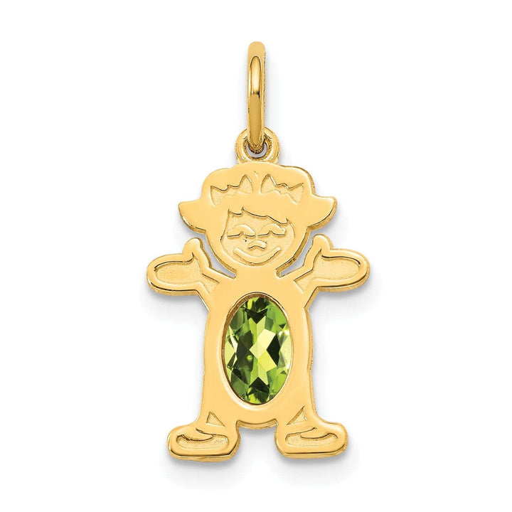 Lovely Rita's Pendants & Charms 14k Yellow Gold Girl Oval Genuine Peridot